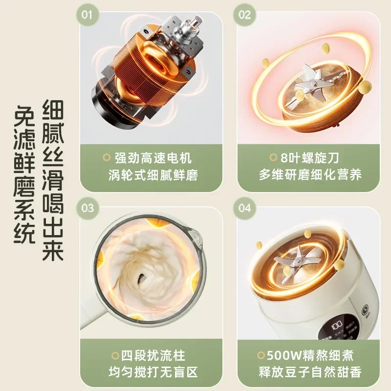 Small household multifunctional wall-breaking machine - fully automatic residue-free soymilk machine