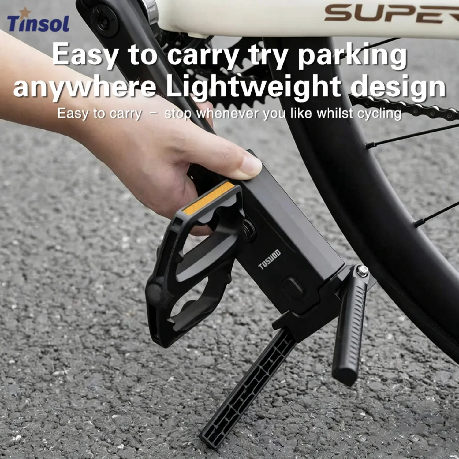 TINSOL Bicycle Kickstand Adjustable Portable Parking Stand Foldable Support MTB Road Bike Cycling Convenient Bracket Tool
