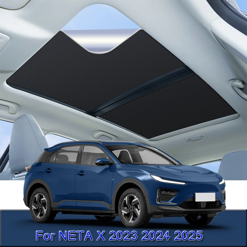 Fit For NETA X 2023 2024 2025 Car Electrostatic Adsorption Sunroof Sunshade Heat Insulation Skylight Sticker Auto Accessories