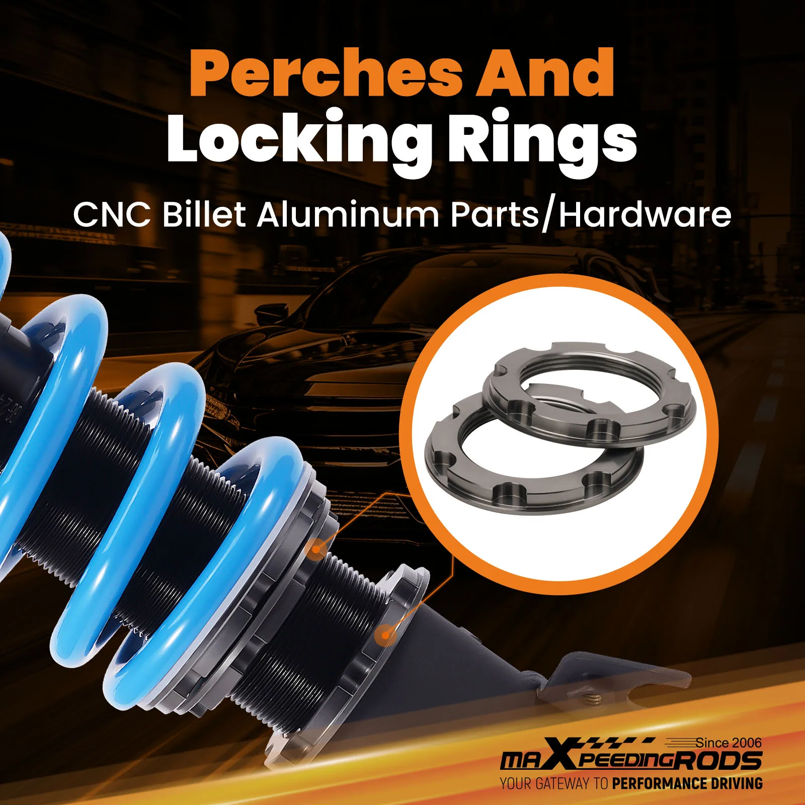 MaXpeedingrods T6 Adjustable Coilovers Kit for Subaru Impreza WRX STI 2008-14 GR