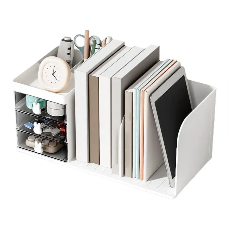 Desk Organizer With Drawer Paper Letter Organizer With Drawer Simple Drawer And Pen Holder With 3 Sections Vertical File