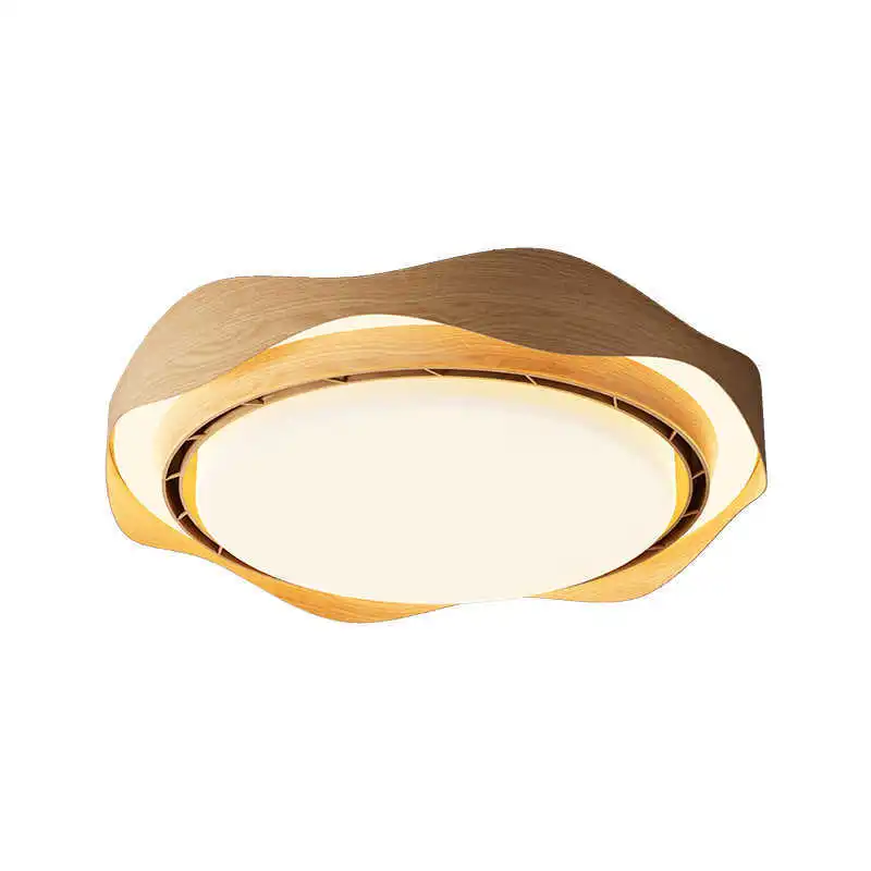 

Бесшумный вентилятор-люстра в стиле ретро с деревянной отделкой и интегрированным освещением для столовой и спальни