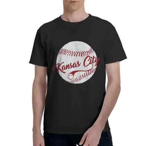 Casual Cotton Four Seasons Daily Tees New Arrival  Baseball Kansas Love Blue Color City Royal National Pastime T-Shirt for Men