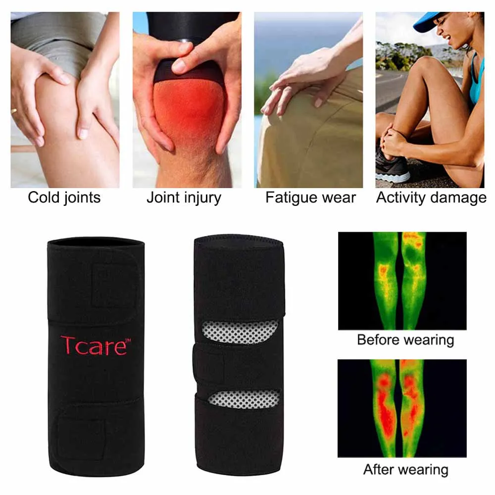 2Pcs/Pair Tourmaline Self-heating Kneepad Magnetic Therapy Knee Support Belt for Men Women Knee Arthritis Pain Relief Leg Warmer