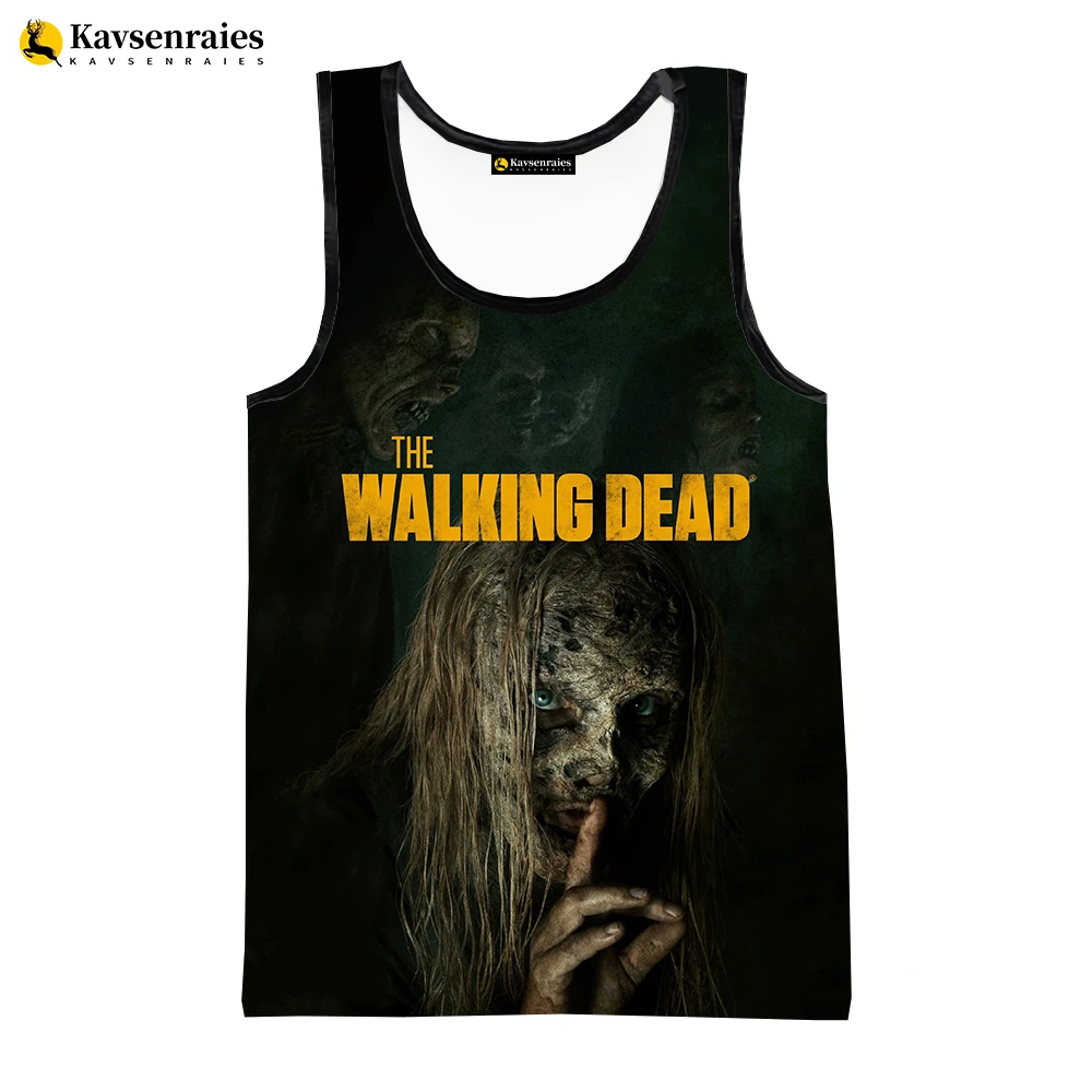 المشي الميت ثلاثية الأبعاد مطبوعة تانك القمم الرجال النساء الصيف موضة عادية أكمام قمصان الرعب الشارع الشهير المتضخم بلايز تيز