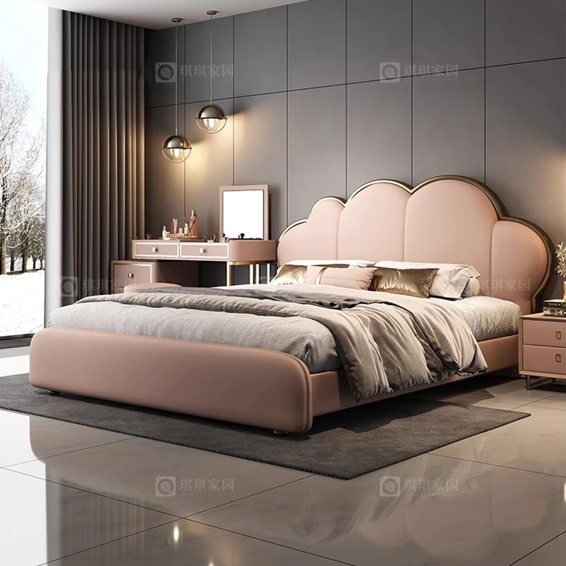 تصميم النوم سرير تدليك غرفة نوم مزدوجة فاخرة سرير كلب بشري أوروبي بسيط الأميرة Letto Matrimoniale أثاث الفندق