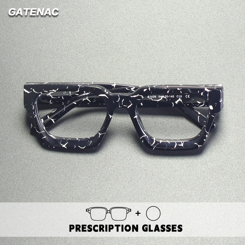 ガテナックアセテート老眼鏡手作りフォトクロミック抗ブルーライト処方メガネフレーム男性進行性近視眼鏡
