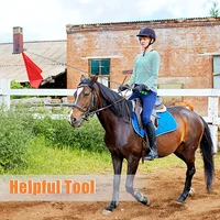 1 Piece of Retractable Horse Training System with Telescopic Pole and Hook - Heavy-Duty Red/White Flag with Quick-Release Mechanism Suitable for Equestrian, Dressage, and Show Jumping - Portable and Stable - Suitable for Beginners and Advanced Riders - Durable Structure with Green Hook and Clip Device for Easy Installation - Sturdy Metal Pole with Bright Red Training Flag, Ensuring Consistent Practice - Horse Tack, Equestrian Accessories 2