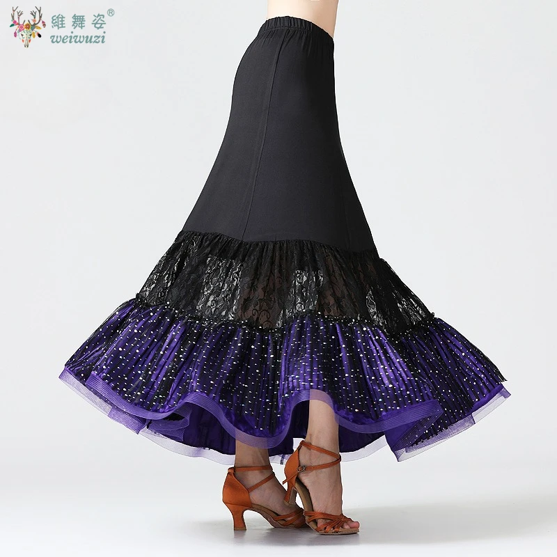 Fashion Modern Dance Skirt Long Ruffle Ballroom Skirts Flamenco Dance Costume Spanish Flamenco Dress Waltz Large Swing Skirt