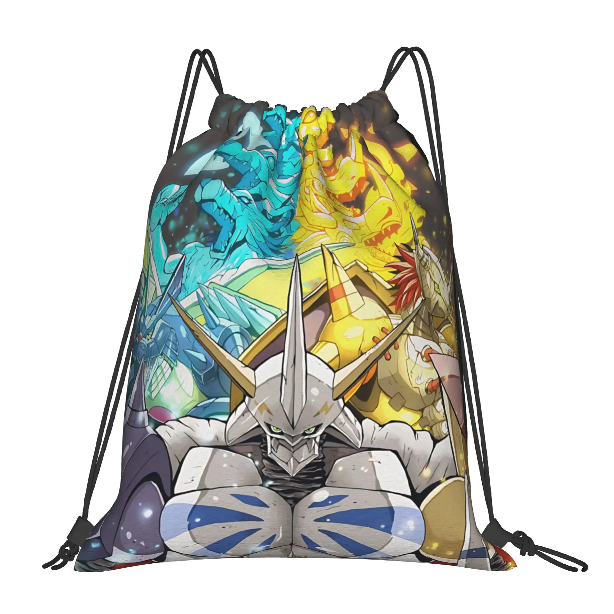 bag Pouch Digital Monster  Drawstring Bags Hiking Pouch Print Backpack Boy Girls School Shoe Bag