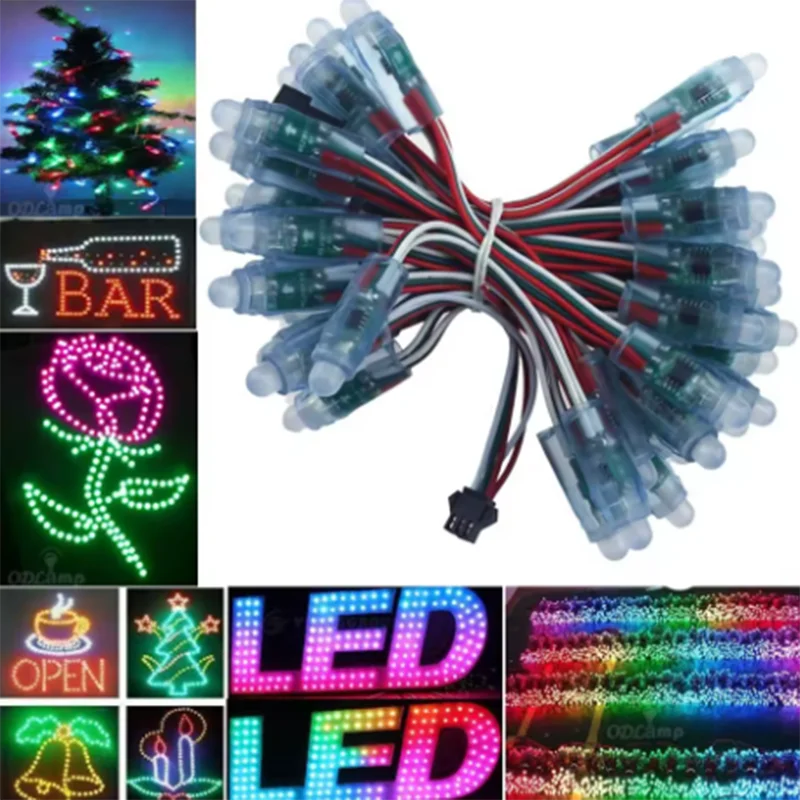 2026 50pcs 12mm WS2811 2811 IC Full Color Pixel LED Module Light DC 5V input IP68 waterproof RGB color Digital LED Pixel Light view 3