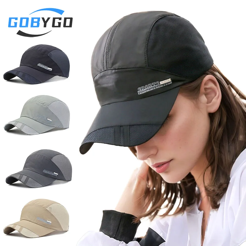 

GOBYGO 1 шт. летняя солнцезащитная шляпа, легкая тонкая быстросохнущая солнцезащитная шляпа с защитой от ультрафиолета, бейсбольная шляпа для спорта на открытом воздухе, бадминтона, солнцезащитная шляпа