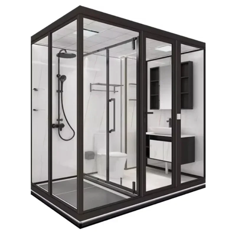 Modern design bathroom shower prefabricated pod portable toilet modular room