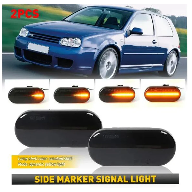 

2PCS Led Dynamic Side Marker Turn Signal Light Sequential Blinker Light For VW Golf 3 4 MK3 MK4 Passat 3BG Polo 6N 9N Bora Vento