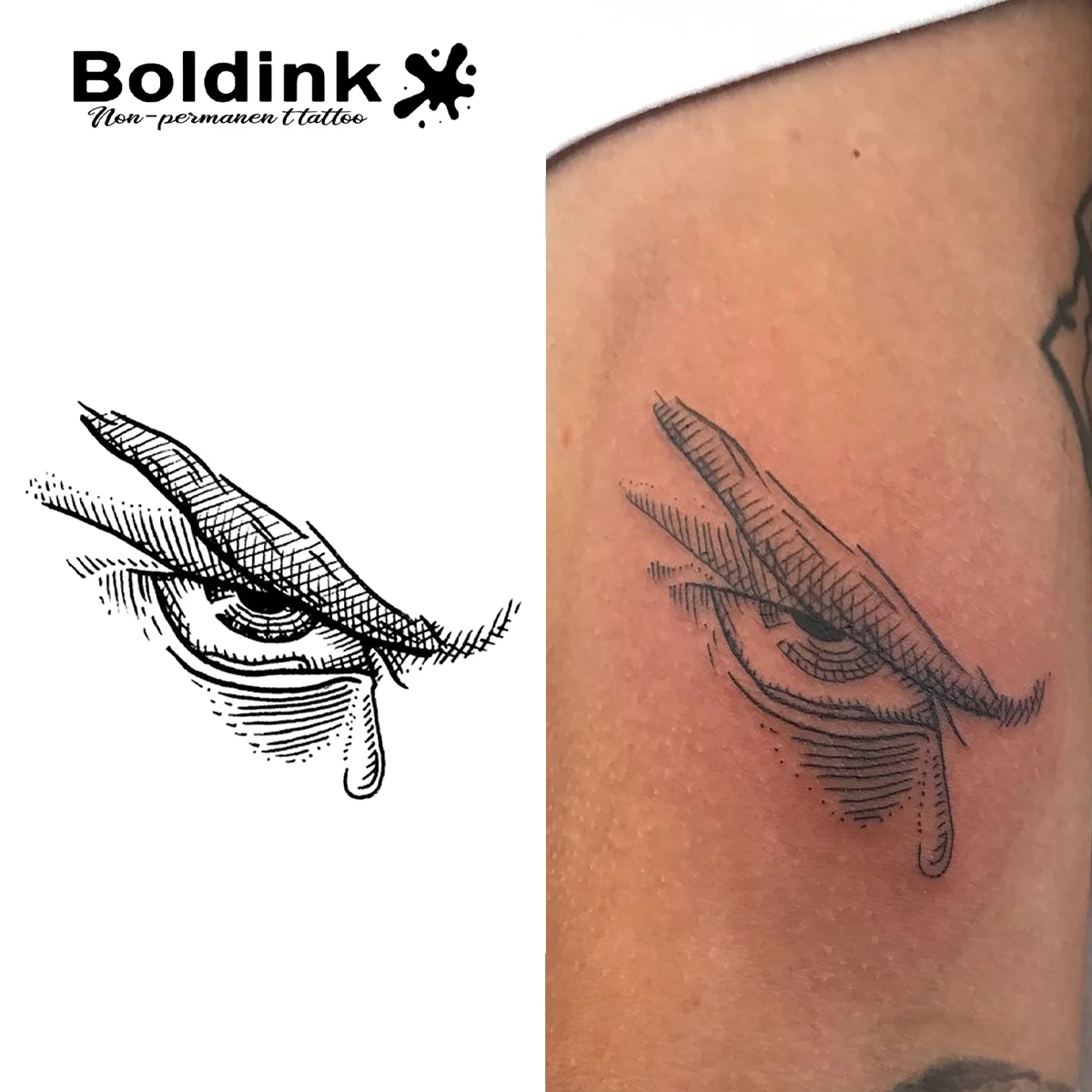 Eye Temporary Tattoo,Lasts To 15 Days New Technology Magic Waterproof Semi Permanent Sticker.