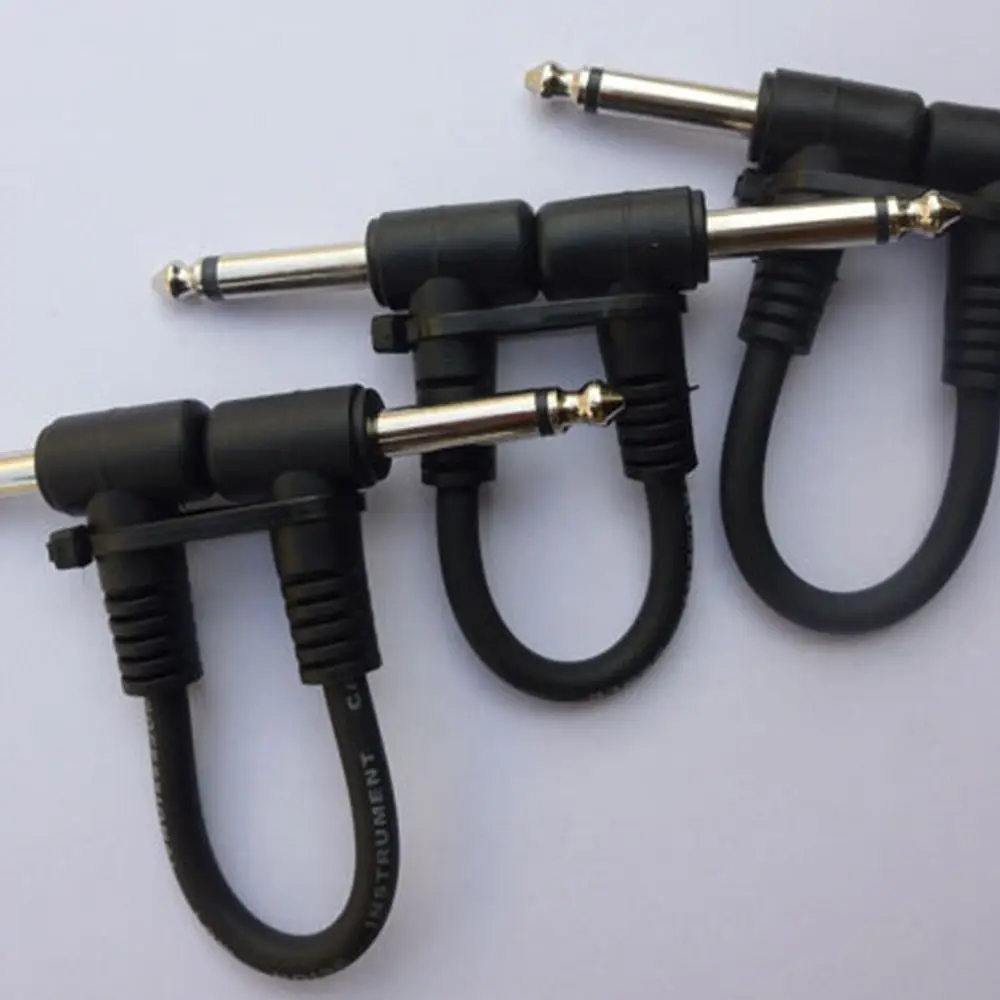 Connector Right Angle Jumper Leads Universal Effect Pedal Instrument Guitar Pedal Cable Connect Normal 2 Plugs Patch Cable