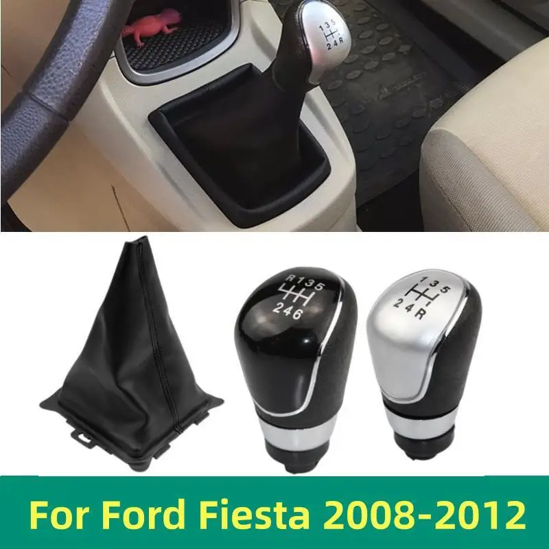 For Ford Fiesta 2008 2009 2010 2011 2012 Hand Speed Gear Shift Knob Collar Gaiter Boot Dustproof Cover Case Car Styling Parts