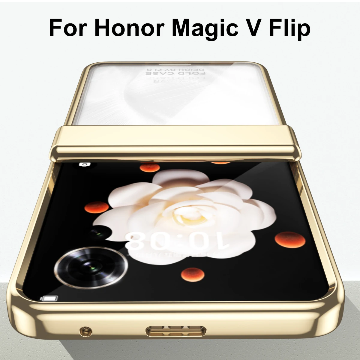 Phone Case For Hornor Magic V Flip Phantom Plating Transparent Hinge Full Package Cover Come with Glass Front Film