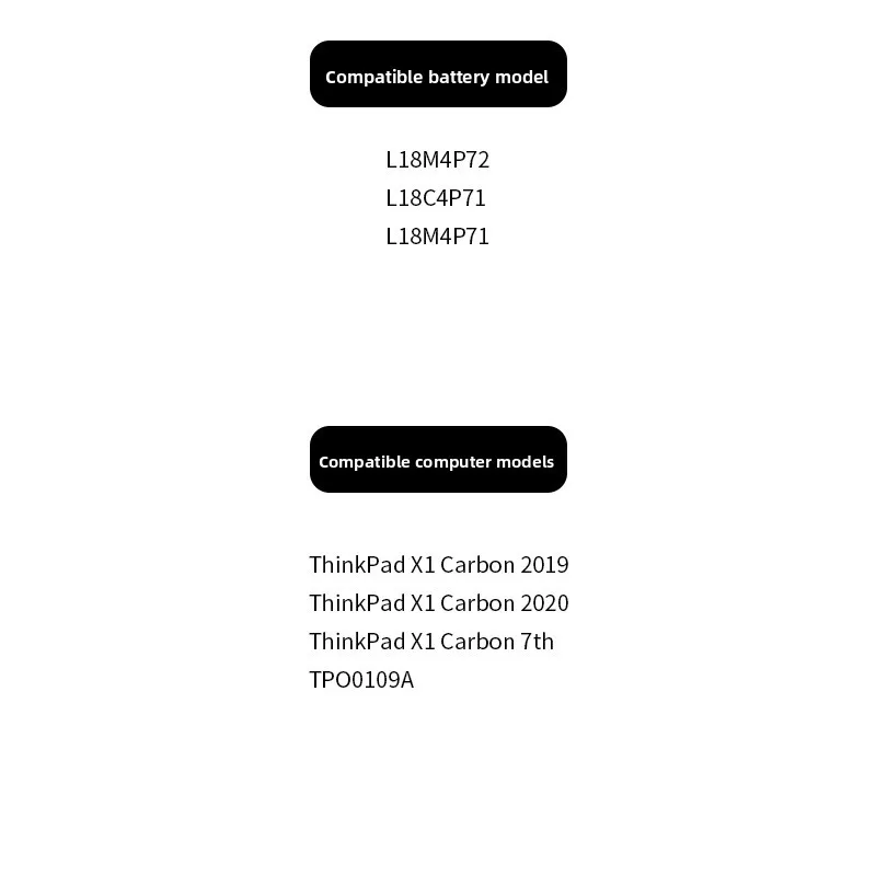 بطارية كمبيوتر محمول بديلة جديدة لجهاز Lenovo X1 Carbon 7th/8th Gen (2019) - متوافقة مع L18C4P71 TP00109A |   15.4 فولت 3325 مللي أمبير #5