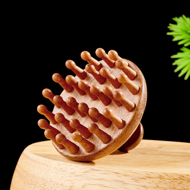 

Multi-Functional Wood Therapy Massage Comb Scalp Head Massager Natural Sandalwood Circular Tooth Guasha Scraping Body Massager