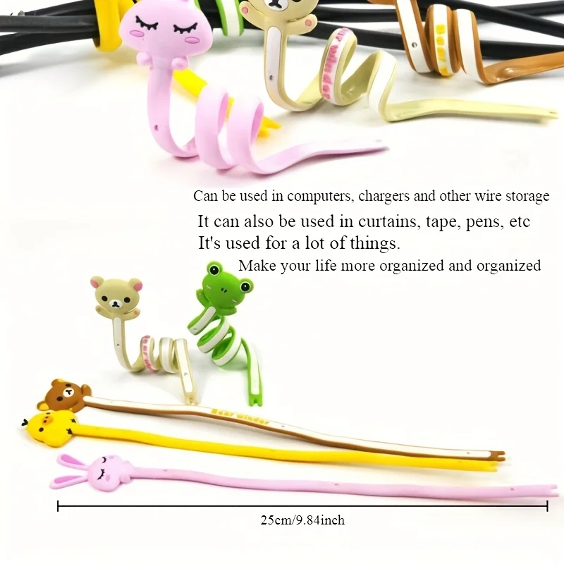 3pcs Cute Animal Shape Cable Organizer | Multifunctional Data, Computer, and Headphone Cable Winder -Cable Holder