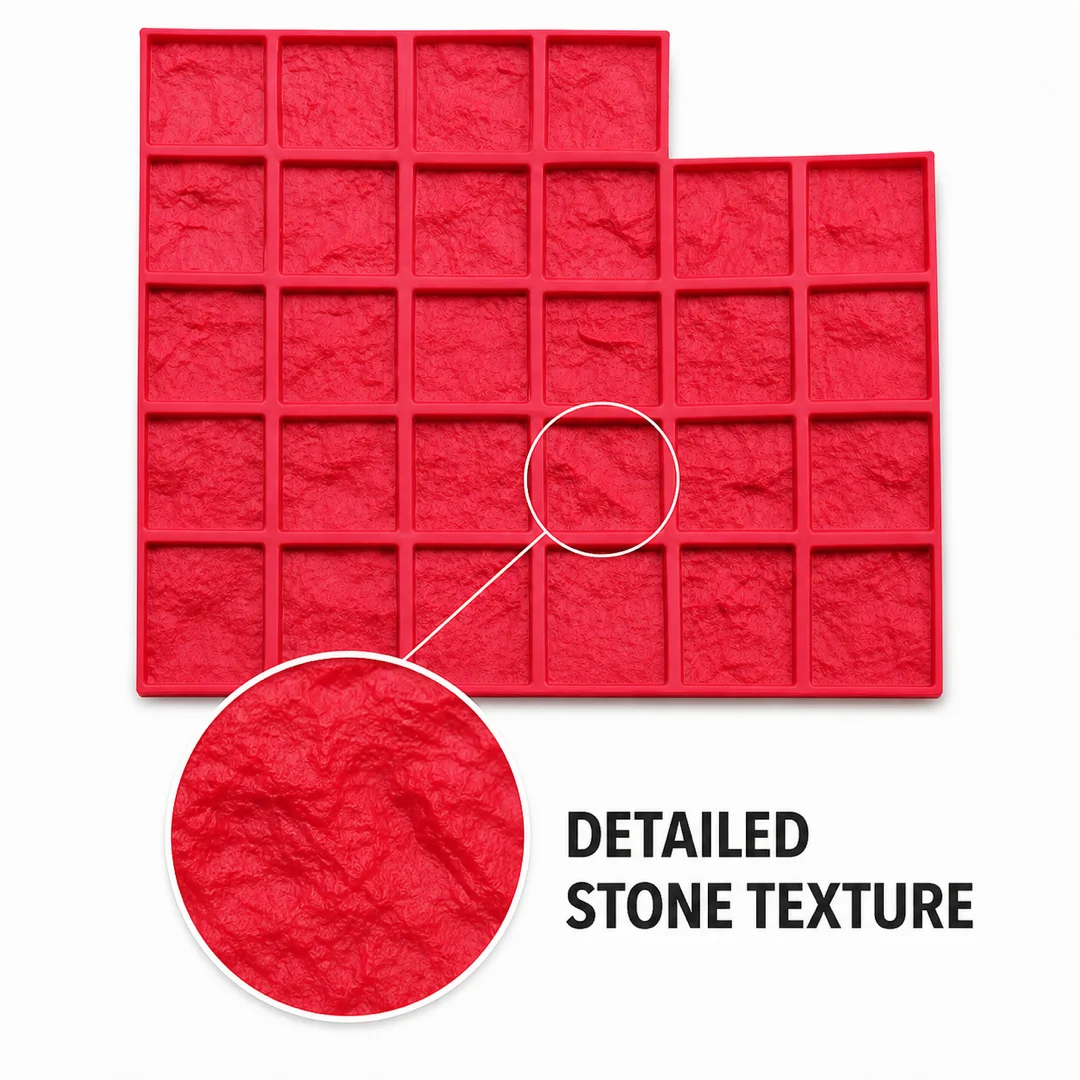 FX-39 Square Stone Concrete Stamp Mold 650×540mm | Reusable Paver Texture Stamping Mat