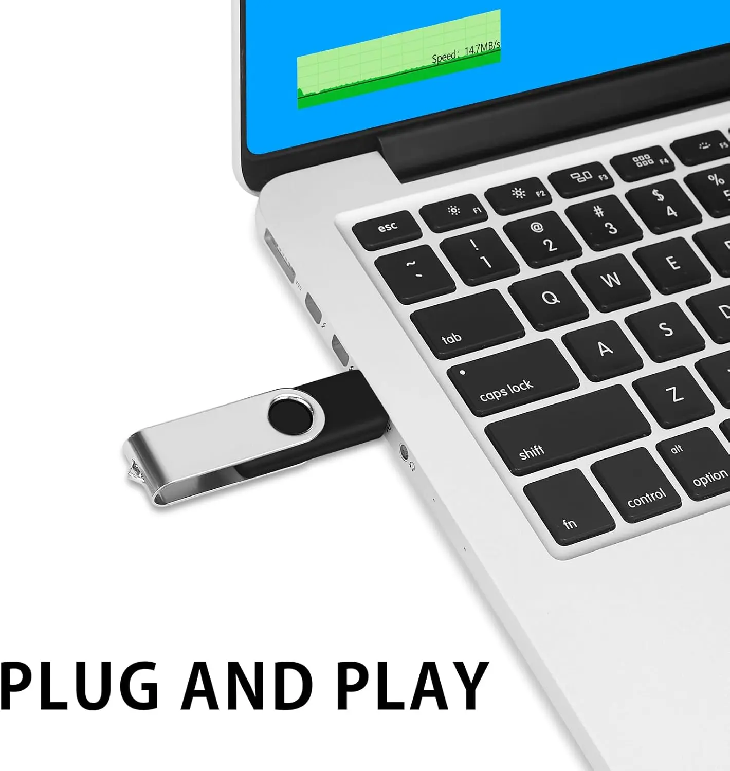 50 Pack 4GB USB Flash Drives Bulk Swivel Thumb Drives, Black, High-Speed Data Storage