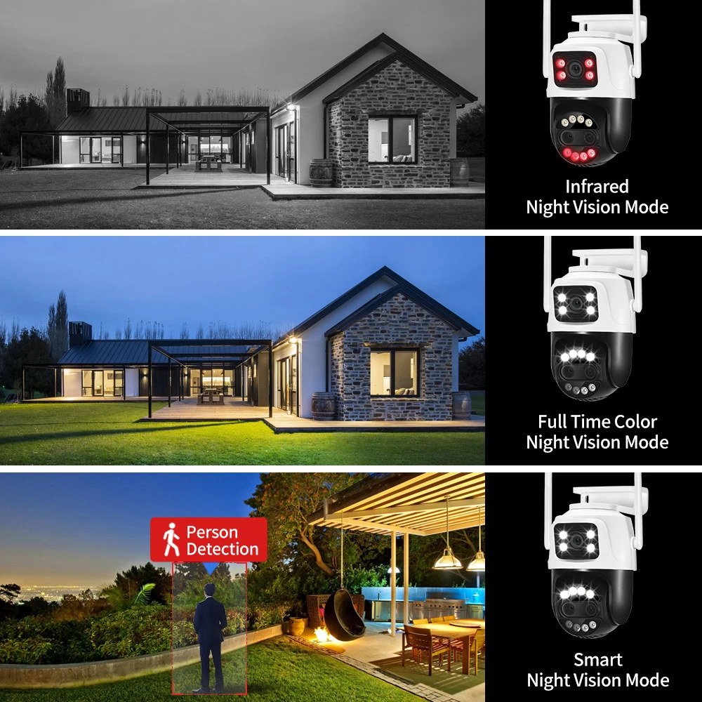 12MP 6K Wifi Camera 8X Zoom Dual Screen Ai Human Detect Auto Tracking CCTV Outdoor 8MP 4K Security Surveillance Camera iCSee