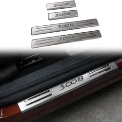For Peugeot 3008 II GT 2016-2021 Stainless Steel Door Sill Scuff Plate Welcome Pedal Car Styling Car Accessories 4pcs