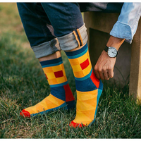 5Pairs Mens Fun Dress Socks, Pattern Funny Socks Pack, Colorful Striped Combed Cotton Novelty Socks，Cool Breathable Casual Socks