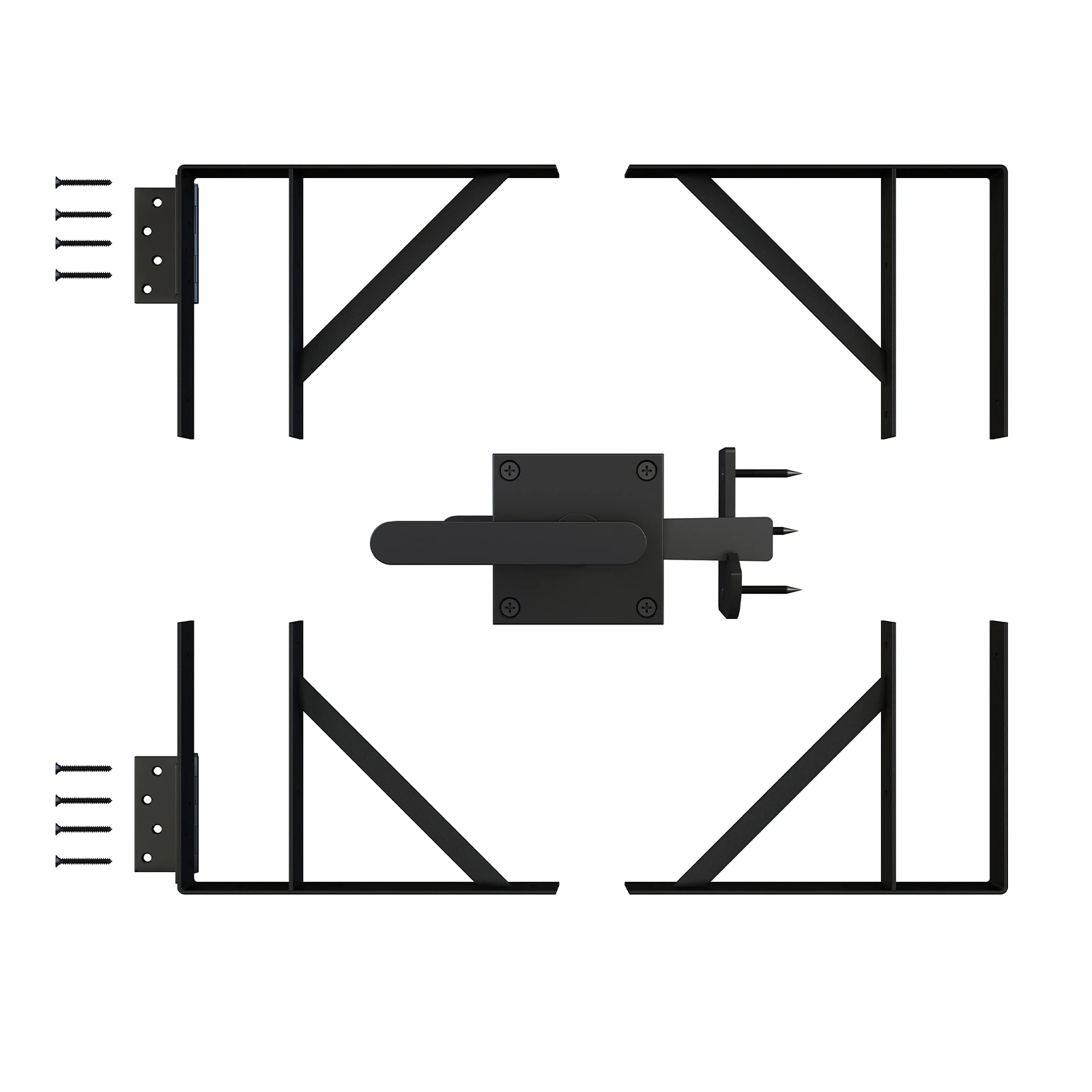 

DIYHD Heavy Duty Anti-Sag Gate Kit with Left-Opening Latch, Adjustable Bracket Gate Frame Hardware for Wooden Fence or Patio