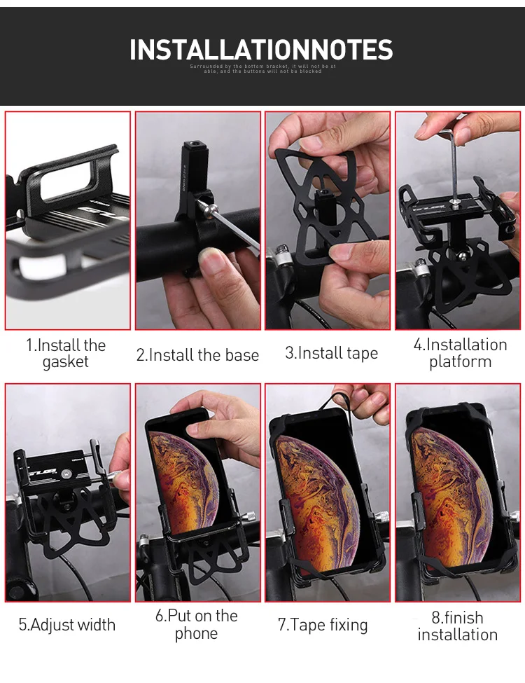 GUB P10 Fahrrad-Telefonhalter, 3,5–6,8 Zoll, Handy-Halterung für Elektrofahrrad, Motorrad, MTB, Rennrad, Lenker, Telefonständer – Detail 15