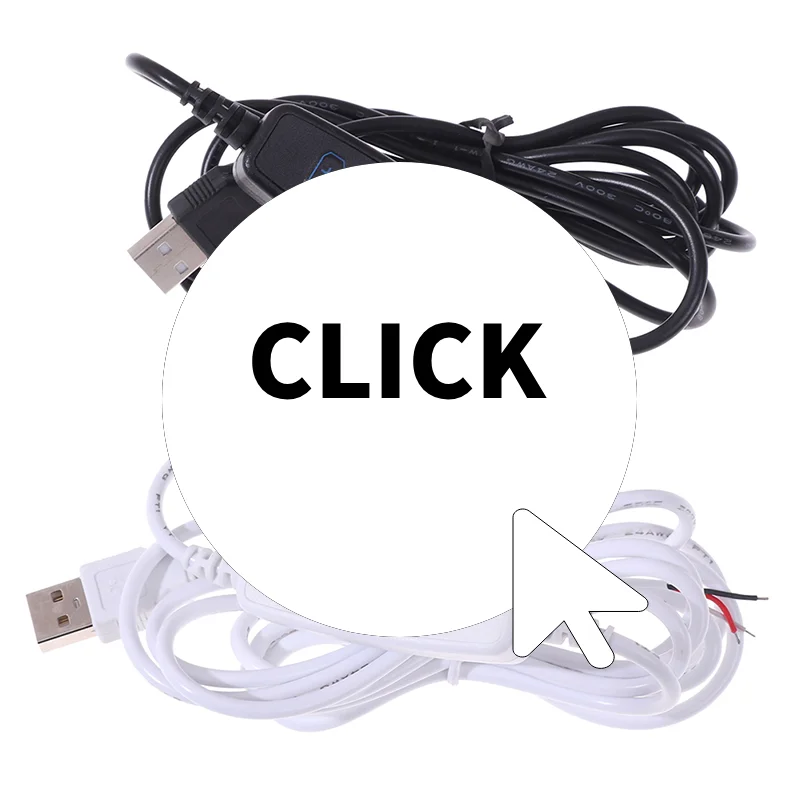 

LED Dimmer USB Port Power Supply Line Extension Cable With ON OFF Switch Adapter