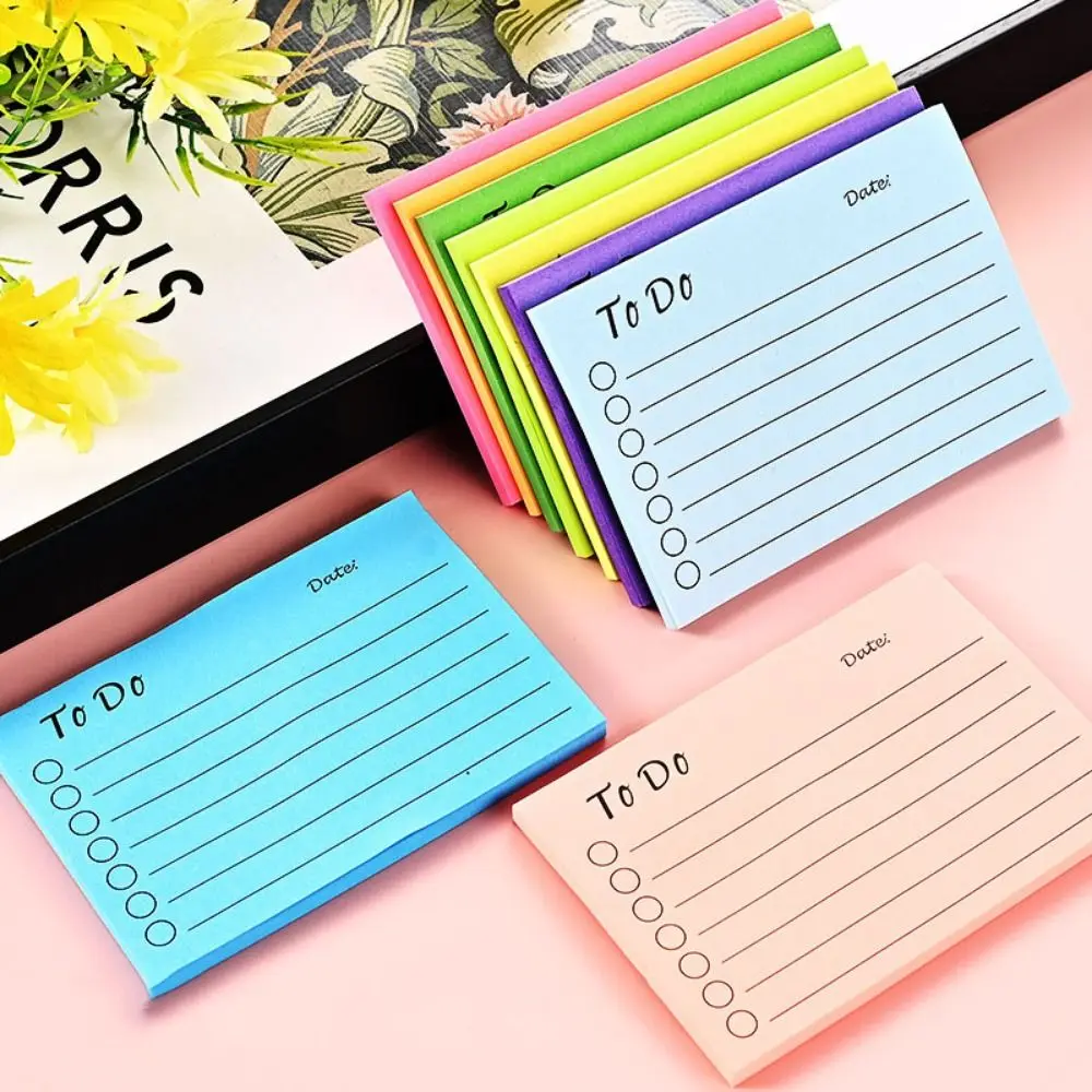 Scrapbooking Sticky Notes Self Discipline Studying Planning Schedule Memo Pad 8 Colors Check It Checklist Notepad