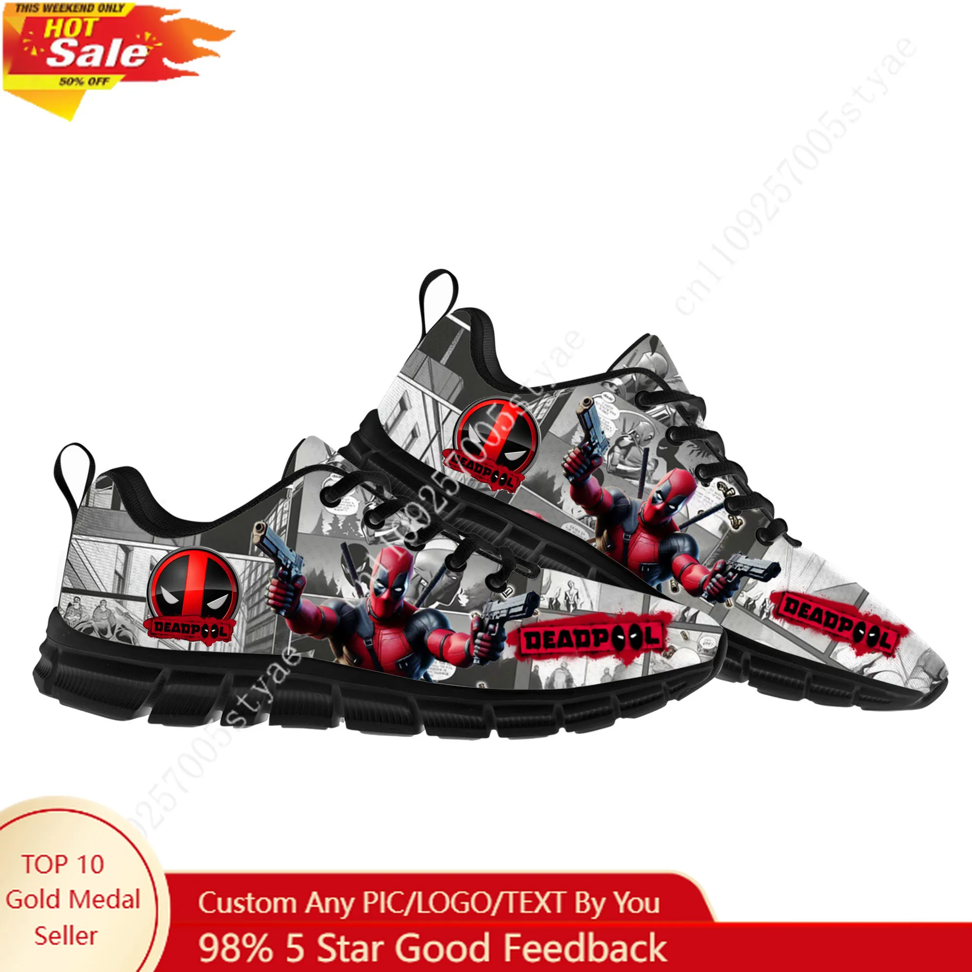 Marvel Deadpool Wade Winston Wilson Sports Shoes Mens Womens Casual Running Lightweight Shoes