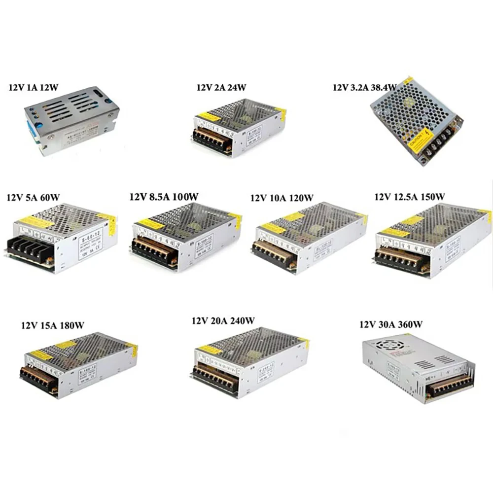 AC 110V 220V DC12V 2A 3A 5A 8A 10A 15A 20A 30A Power Supply Adapter Transformer Switch Converter Charger Driver For Strip Light