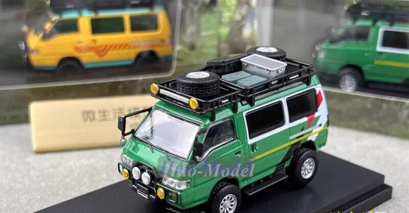 autobots 1/64 For Delica AM Car Model Alloy Diecast Simulation Toys Boys Birthday Gifts Hobby Display Collection Yellow/Green