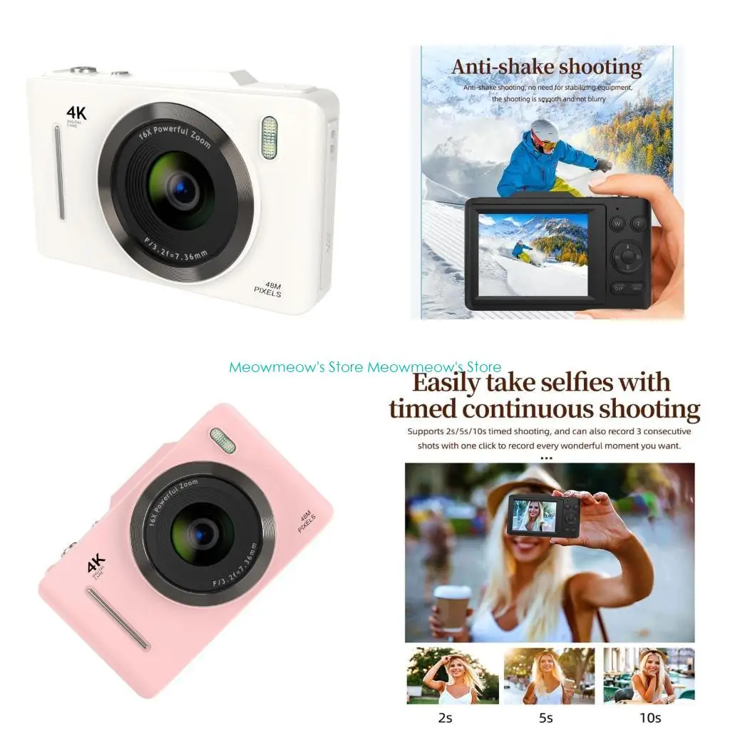 

W91A H16 Camera 1080P 2.8Inches Digital Cameras 16X Zoom 4800x6400 Rechargeable Rechargeable for Kids Girls