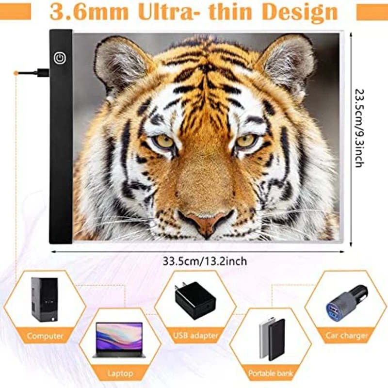 A4 LED Tracing Light Box Sheets A4 Tracing Paper For Drawing Detachable Stand For Diamond Painting Drawing Sketching