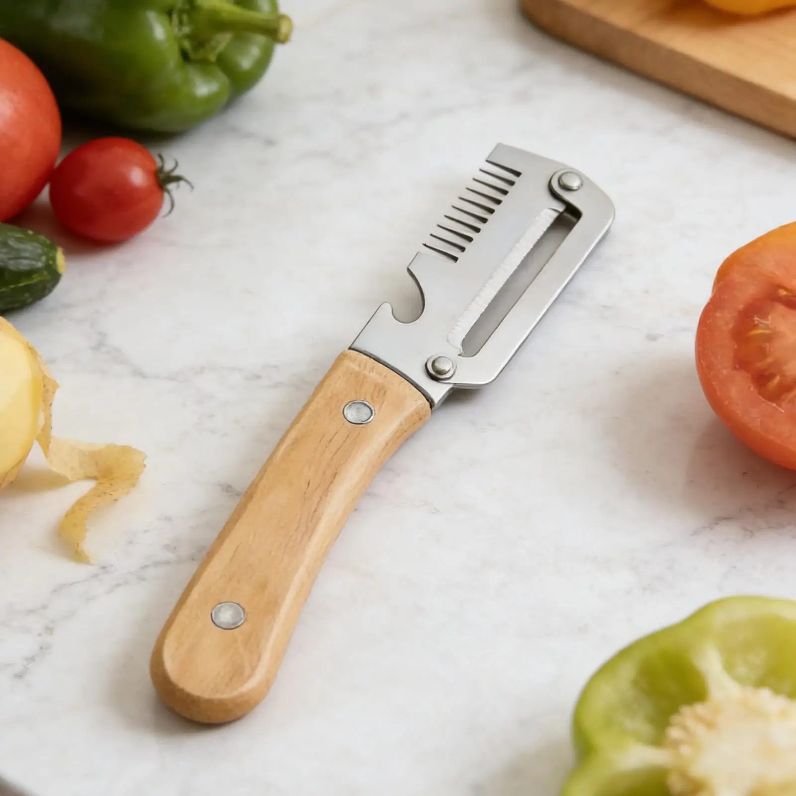 Vegetable Peelers For Kitchen 2 Pieces Multi Functional Shredder Carrot Peeler With Bottle Opener For Daily Cooking Meal