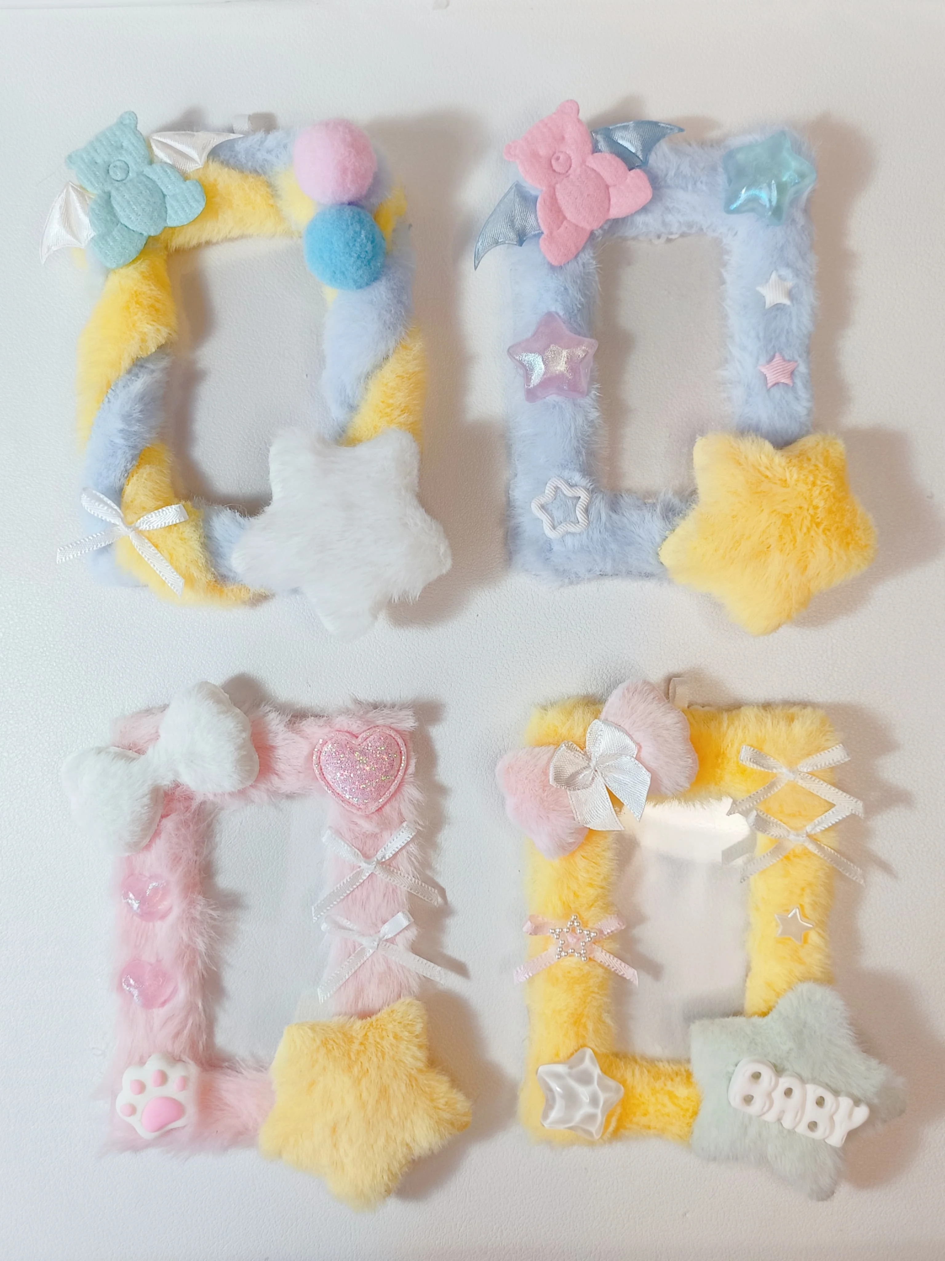 Soporte para sesión fotográfica Kpop, funda de felpa, tarjeta de fotos, encaje hecho a mano, coleccionista de Idol, protectores, poco, Kawaii, rosa, cosas coreanas, álbum Instax