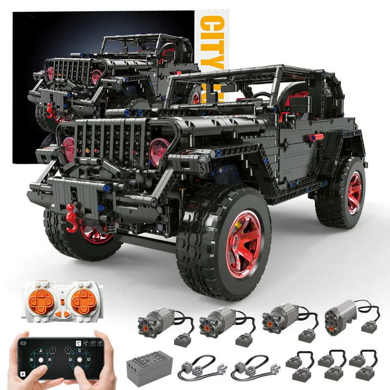 Technical Jeeps Wrangler 1:8 APP/RC 2272PCS Building Block Toys for Boys Gift Model Bricks Educational