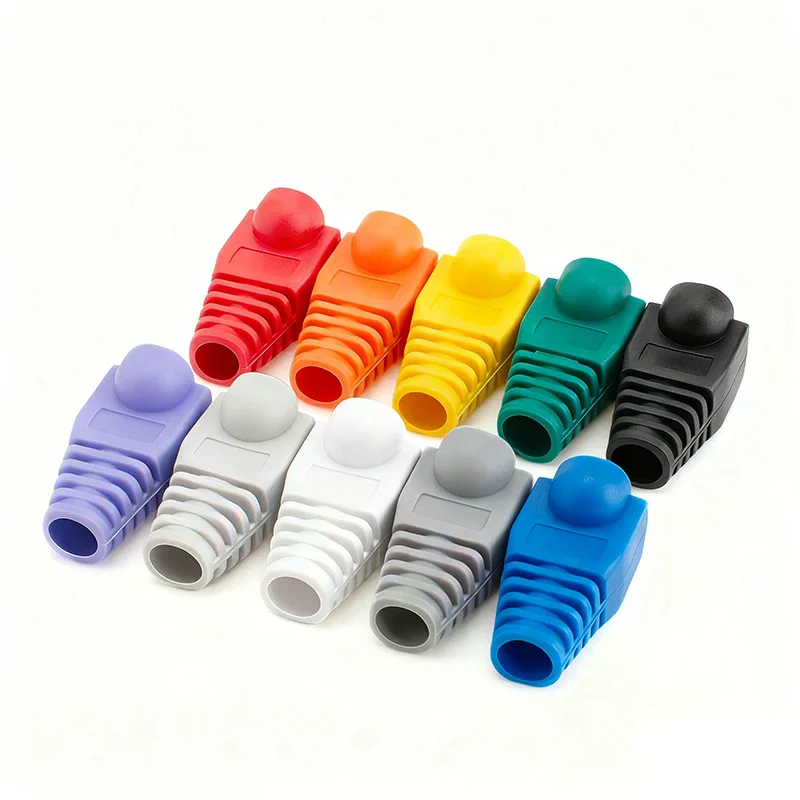 

20 шт. OD6.5 кабельный разъем, крышка CAT5E CAT6 RJ45, сетевой кабель Ethernet, 10 цветов, ботинки для снятия натяжения, колпачки для разъемов RJ45