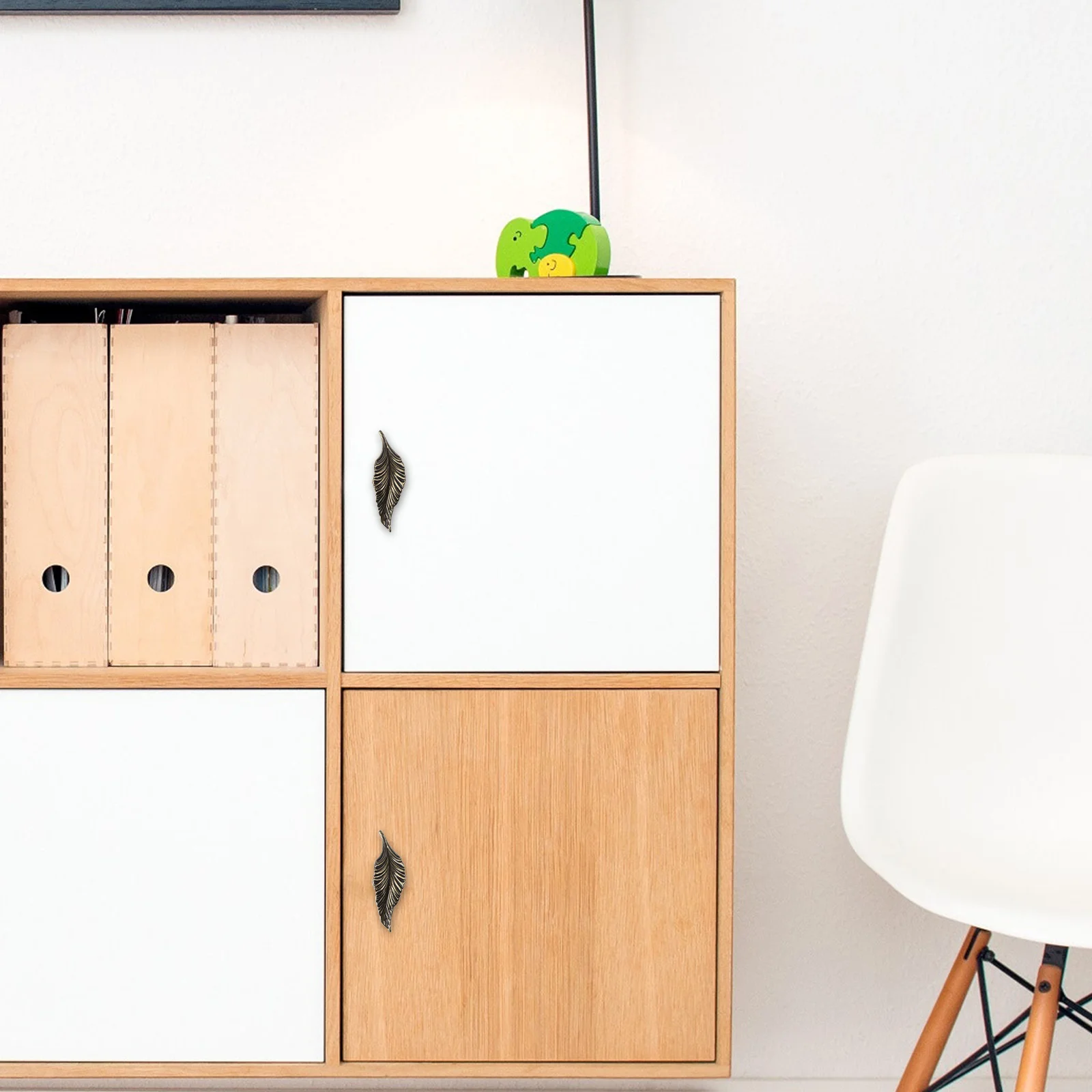 

2Pcs Leaf Shape Drawer Pull Zinc Alloy Handle Retro Chic Design Cabinet Door Knob Furniture Decorative Home Supply