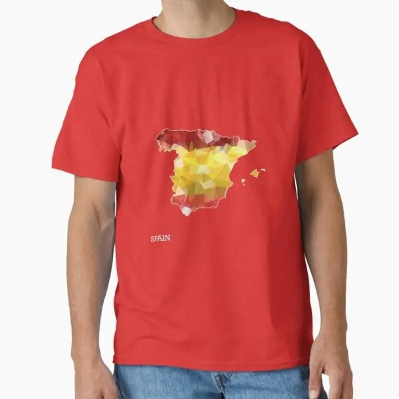 Camiseta con mapa de España con patrón geométrico, talla S 2XL, fabricada en EE. UU. y Australia