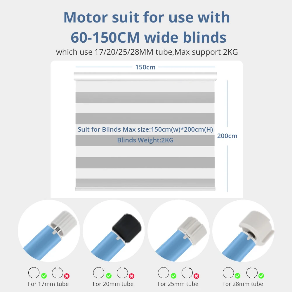 Zemismart Zigbee Roller Shade Blinds Motor for 17 20 25 28mm Round Tube Smart Electric Curtain Engine Works with Tuya Alexa
