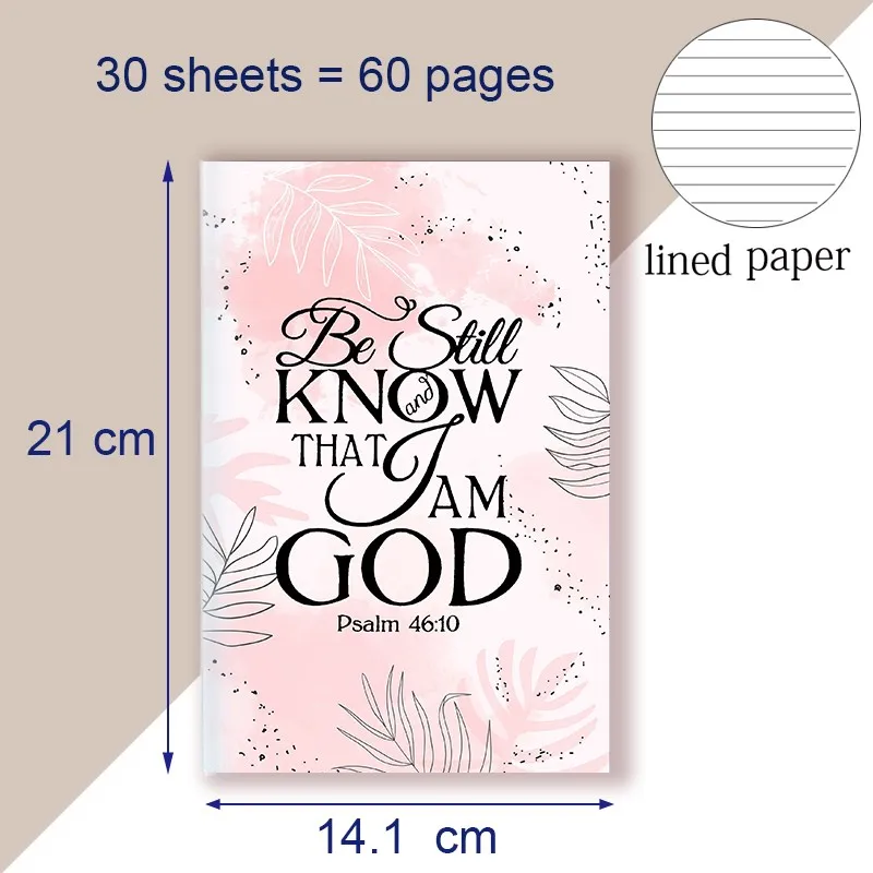Imagem -05 - Caderno Citação Cristã Salmo 46 10 Versículo-seja Quieto e Saiba Que eu Sou Deus-bíblia Nota Livro Sabedoria Vibes fé Palavras a5
