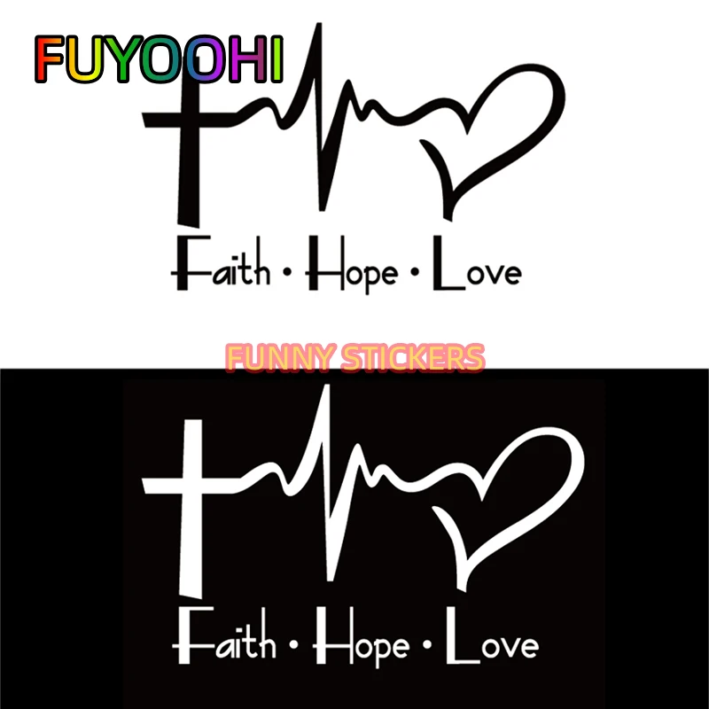FUYOOHI A Feeling of Excitement Faith Hope Love Vinyl Car Sticker Bible Verse for Car Window Body Decoration PVC