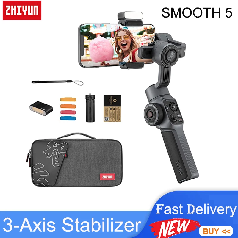 

ZHIYUN Smooth 5 Phone Handheld Stabilizer 3-Axis Smartphone Gimbal for iPhone 13 Pro Max/Samsung s20 fe/Huawei/Xiaomi