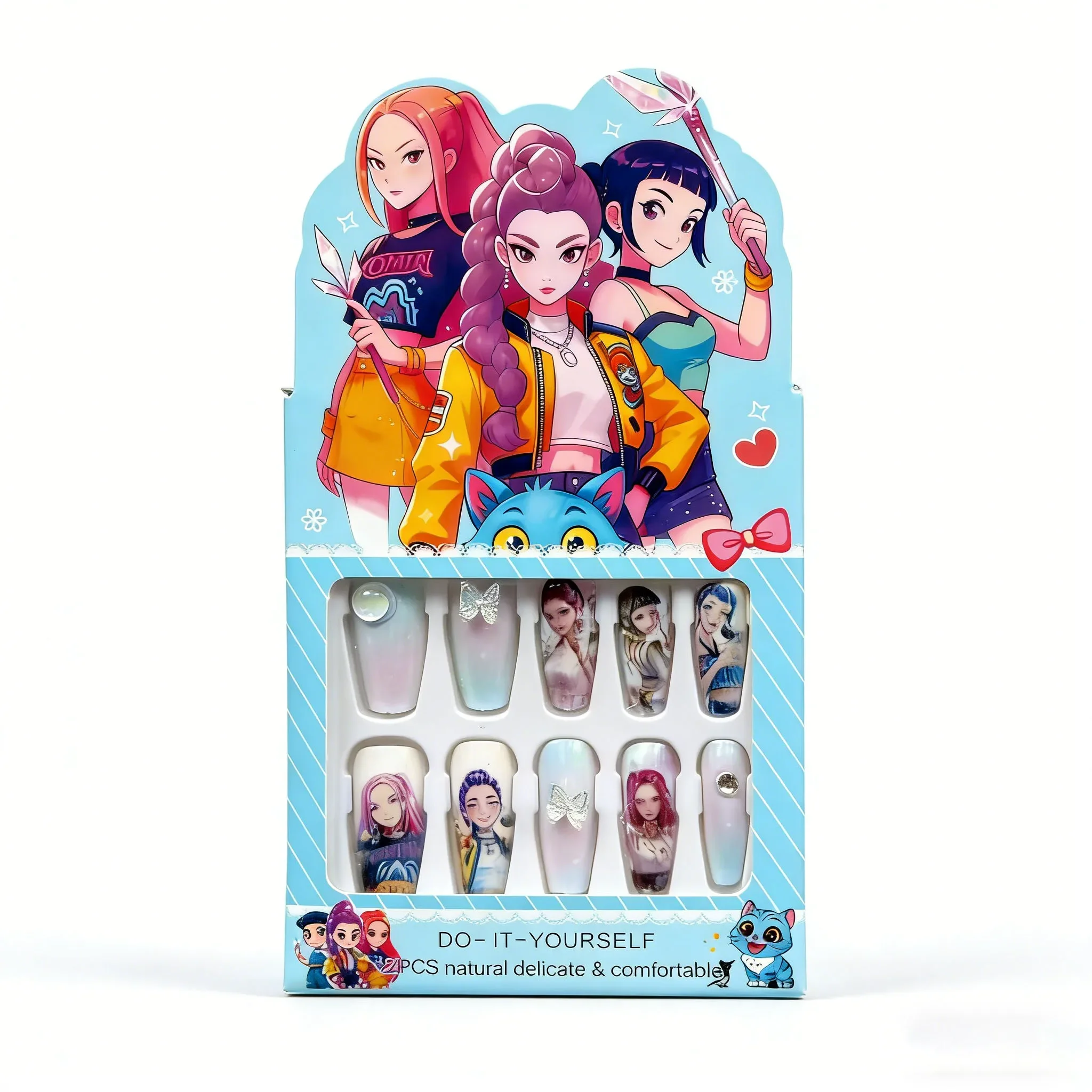 Exquisite tragbare Nagelaufkleber für Mädchen mit glänzenden Strasssteinen in voller Größe, passend zum Jelly-Kleber, ideales Geschenk für Mädchen. – Detail 14